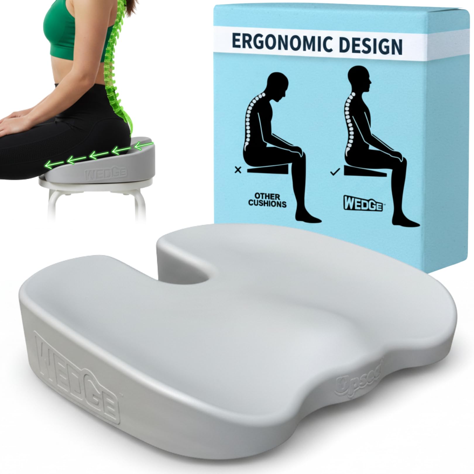 Amazon.com: Upseat Wedge Ergonomic Seat Cushion, Made of Soft Foam